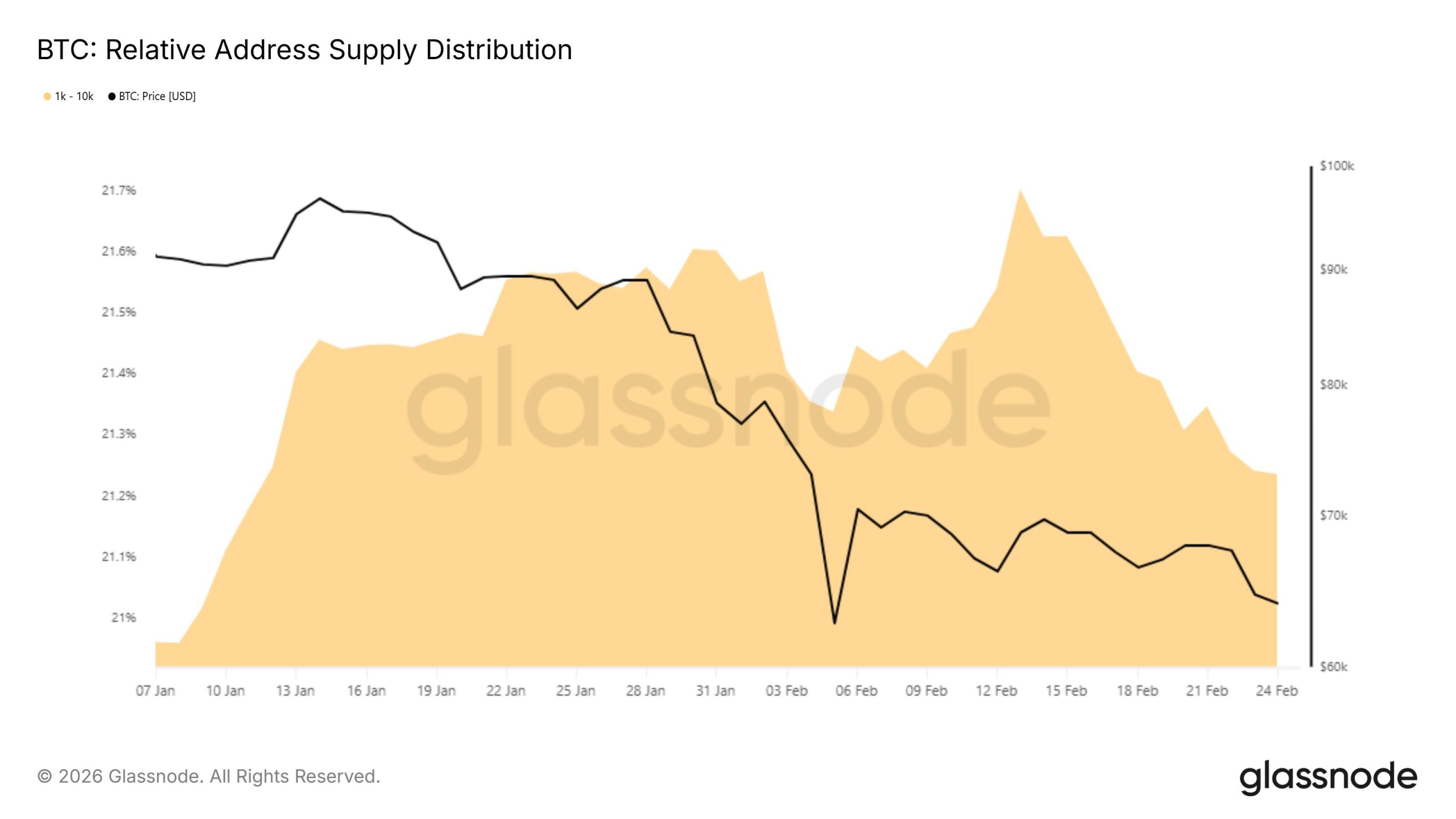 Bitcoin whale supply distribution data table